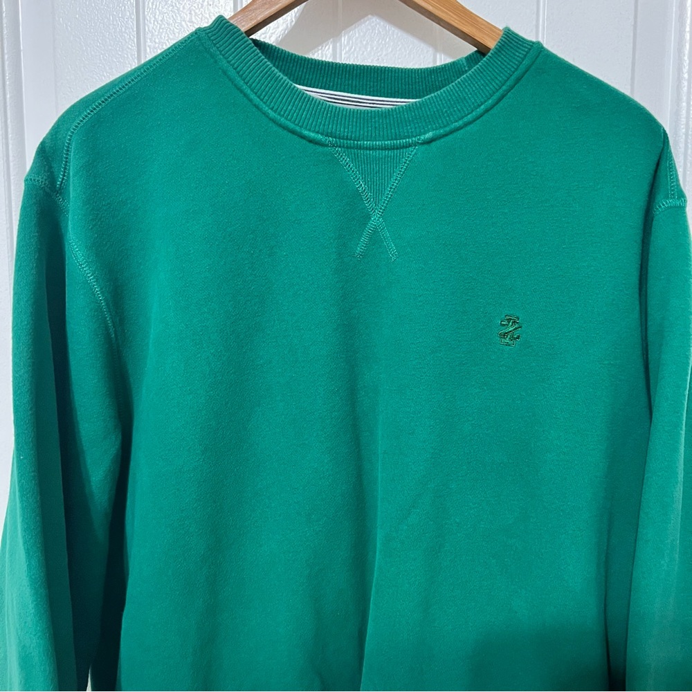 IZOD Fleeced Lined Pullover Sweatshirt Long Sleeve Golf Green XL